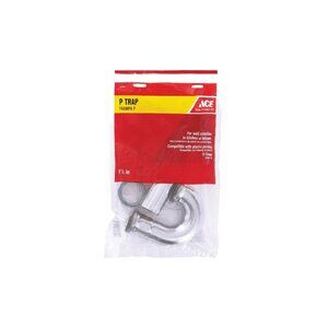 Ace 1-1/2 in. Dia. x 1-1/2 in. Dia. Slip To Slip Chrome Plated Brass P Trap Sink